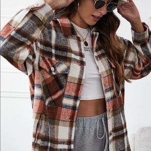 Shein Plaid Flannel Jacket